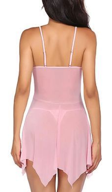 Соблазнительный розовый пеньюар-разлетайка и стринги (размер M)