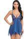 Синій шифоновий пеньюар із сексуальними трусиками, розмір M