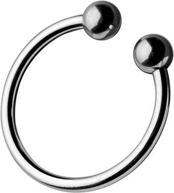 Стальное эрекционное кольцо-подкова с двойной стимуляцией под головкой Ø 30 мм