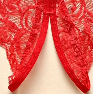 Комплект нижнего белья красного цвета с открытым доступом, размер M