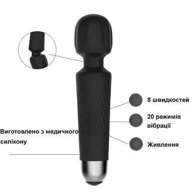 Вібратор для кліторальної стимуляції та масажу (чорний, USB)