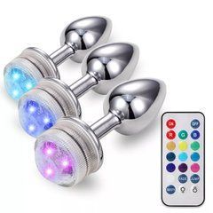 Анальна пробка з LED підсвічуванням (з пультом ДУ)