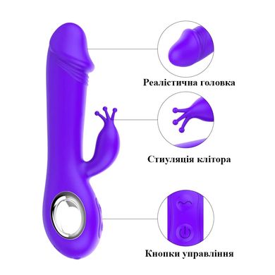 Вібратор-кролик для подвійної стимуляції (помаранчевий, USB)