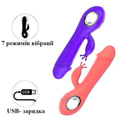 Вібратор-кролик для подвійної стимуляції (помаранчевий, USB)