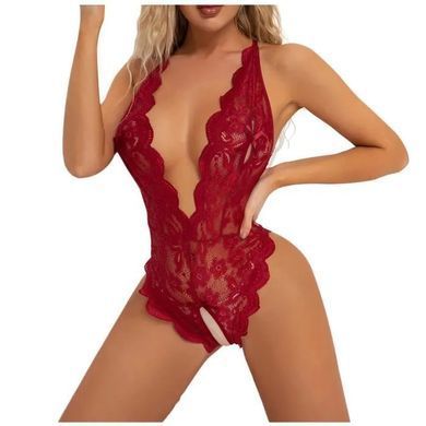 Сексуальне мереживне боді Scarlet Desire бордового кольору, розмір L
