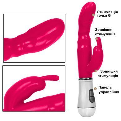 Вибратор-Rabbit для двойной стимуляции ( красный, питание 2*АА)