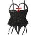 Черное открытое кружевное боди (размер L)