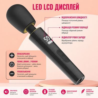 Вибратор для стимуляции клитора Magic Wand Flex с LED-дисплеем и 9 режимами вибрации