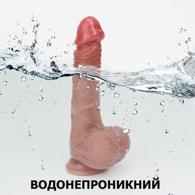 Реалістичний фалоімітатор із рухомою крайньою плоттю 180*35 mm (S)