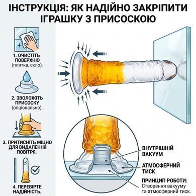 Інфографіка-інструкція: як надійно закріпити девайс на присосці We Love на склі або плитці