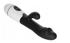 Вибратор с выступом для стимуляции клитора (USB, 30 режимов, черный цвет)