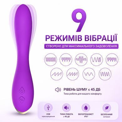 Вібратор для точки G Flamingo з 9 режимами вібрації USB 22 см