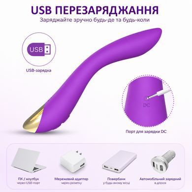 Вібратор для точки G Flamingo з 9 режимами вібрації USB 22 см