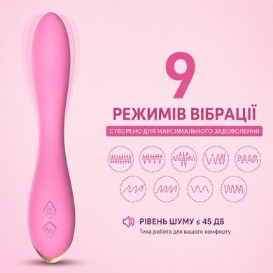 Вібратор для точки G Flamingo з регульованим вигином, 9 режимів вібрації, USB, рожевий