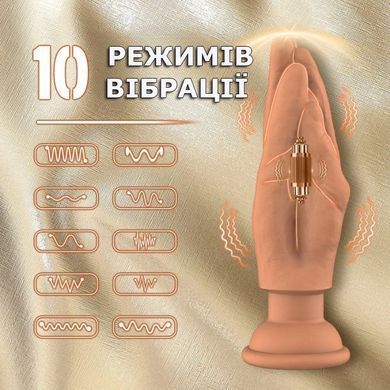 Вибрирующая анальная пробка в форме руки VibeTouch Hand с эффектом &laquo;живого прикосновения&raquo;