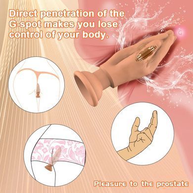 Вибрирующая анальная пробка в форме руки VibeTouch Hand с эффектом &laquo;живого прикосновения&raquo;