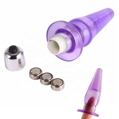 Вибрирующая анальная пробка в голубом цвете