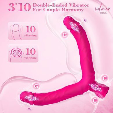 Подвійний гнучкий вібратор Velvet Touch Duet стимулятор точки G та клітора з насадкою &laquo;Троянда&raquo; 10 режимів USB