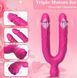 Подвійний гнучкий вібратор Velvet Touch Duet стимулятор точки G та клітора з насадкою &laquo;Троянда&raquo; 10 режимів USB