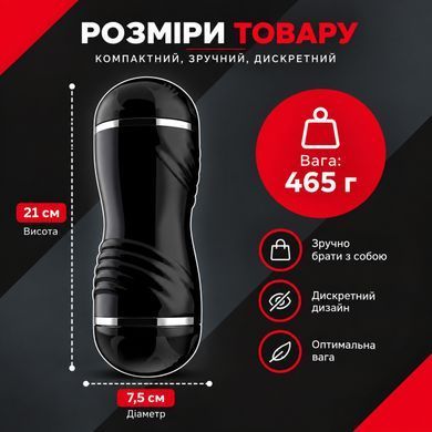 Двусторонний мужской мастурбатор 2 в 1 с реалистичными каналами Vagina & Oral