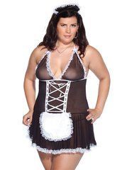 Французька покоївка Noir D&eacute;sir - мереживний еротичний комплект (Plus Size XXXL)
