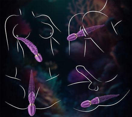 Ротаційний вібратор Tentacle 360&deg; з подвійним мотором та рельєфом щупальця, 7 режимів, USB