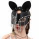 BDSM - маска зі штучної шкіри чорного кольору з ланцюжками