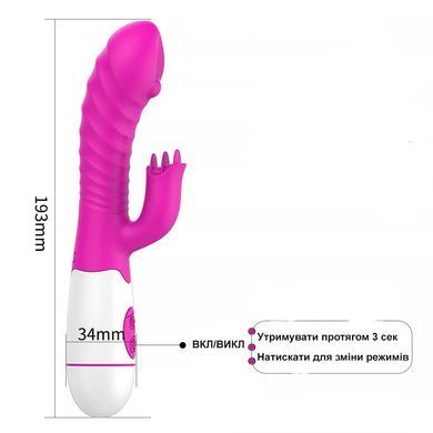 Ребристый вибратор - кролик для двойной стимуляции ( фиолетовый, USB)