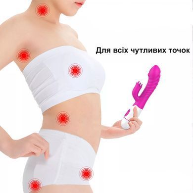 Ребристый вибратор - кролик для двойной стимуляции ( фиолетовый, USB)