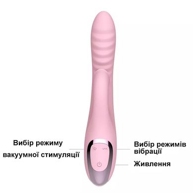 Вибратор-кролик с вакуумной стимуляцией и 12 режимами вибрации (USB)