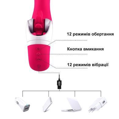 Вибратор с ороимитацией и 12 режимами вибрации (USB)