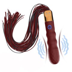 Вибрационная плеть из натуральной кожи 2 в 1 (USB)