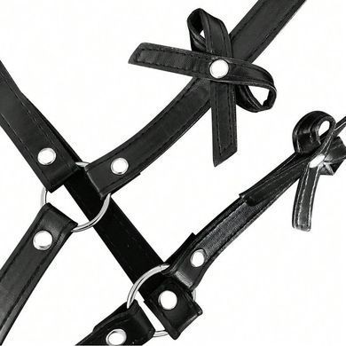Эротическая портупея-подвязка с наручниками Black Desire Harness