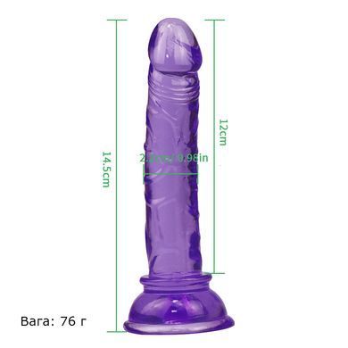 Фіолетовий фалоімітатор We Love Velvet Touch з присоскою 12*2.2 cm