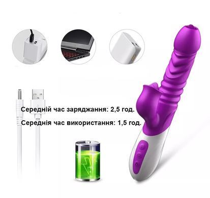 Вибратор с поступательными движениями и стимуляцией клитора