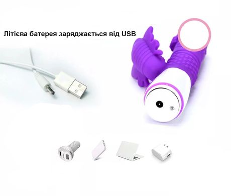 Вібратор Rabbit для стимуляції клітора та точки G (USB)