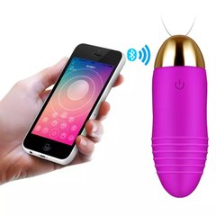 Вибротренажер (Виброяйцо) фиолетового цвета с управлением по Bluetooth