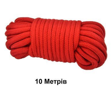 Красная веревка шибари для связывания и бондажа 10 метров