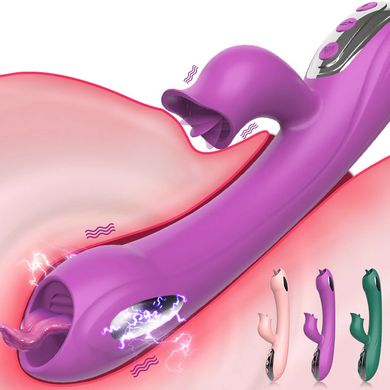Вібратор з електростимуляцією та язичком (рожевий, USB)