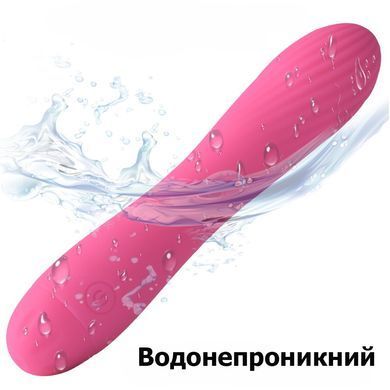 Водонепроникний рожевий вібратор з краплями води, 100% захист від вологи