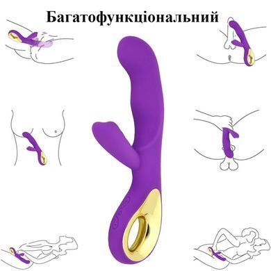 Многофункциональный вибратор фиолетового цвета (10 режимов, USB)