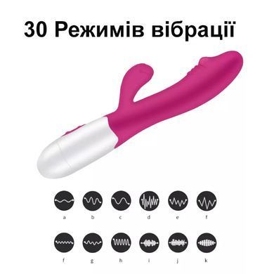 Вибратор-кролик для двойной стимуляции ( красный, USB)